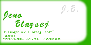 jeno blazsej business card